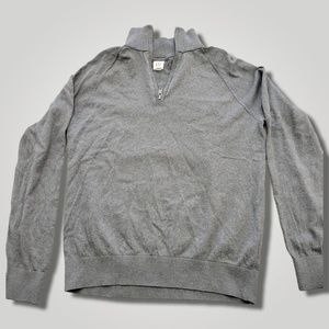 GAP 1/4 Zip Sweater Pullover Men's Large Long Sleeve Mock Neck Grey